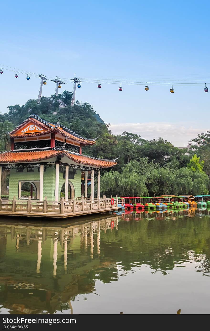 Lakeside Landscape In Chinese Garden