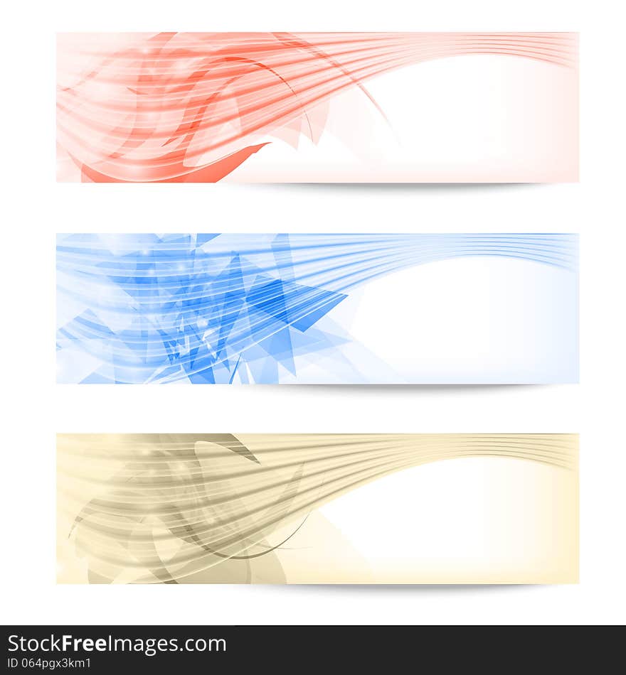 Set of three abstract colored banner. Set of three abstract colored banner