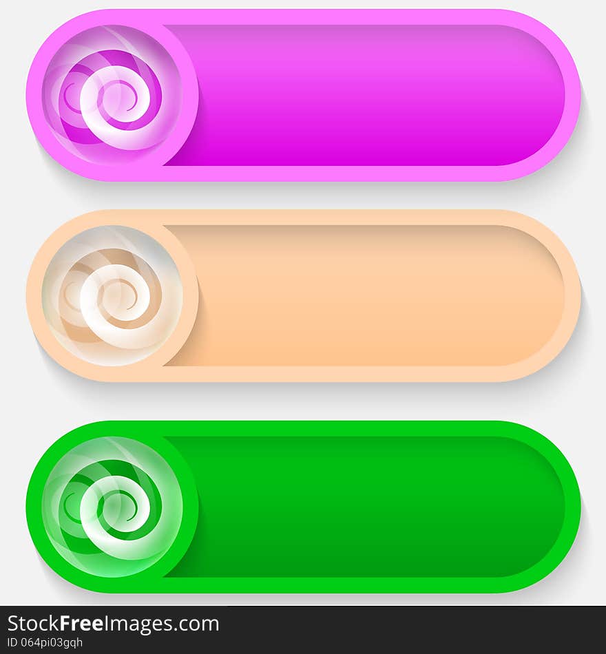 Set colored vector abstract button