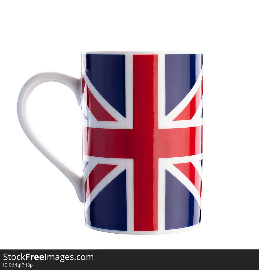 British Flag Cup Isolated With Path On White