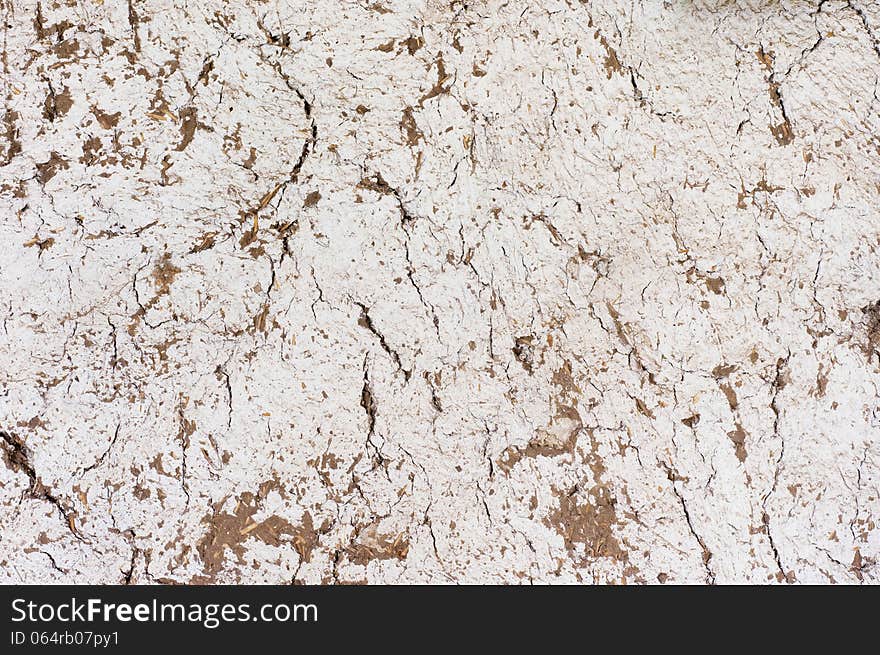 White wall of mud and straw. White wall of mud and straw