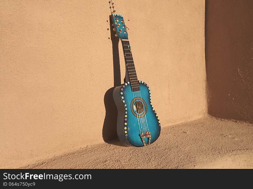 Decorated blue mandoline.