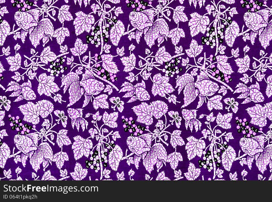 Colorful batik cloth fabric background of thai style