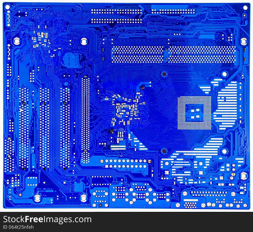 Blue circuit board of computer