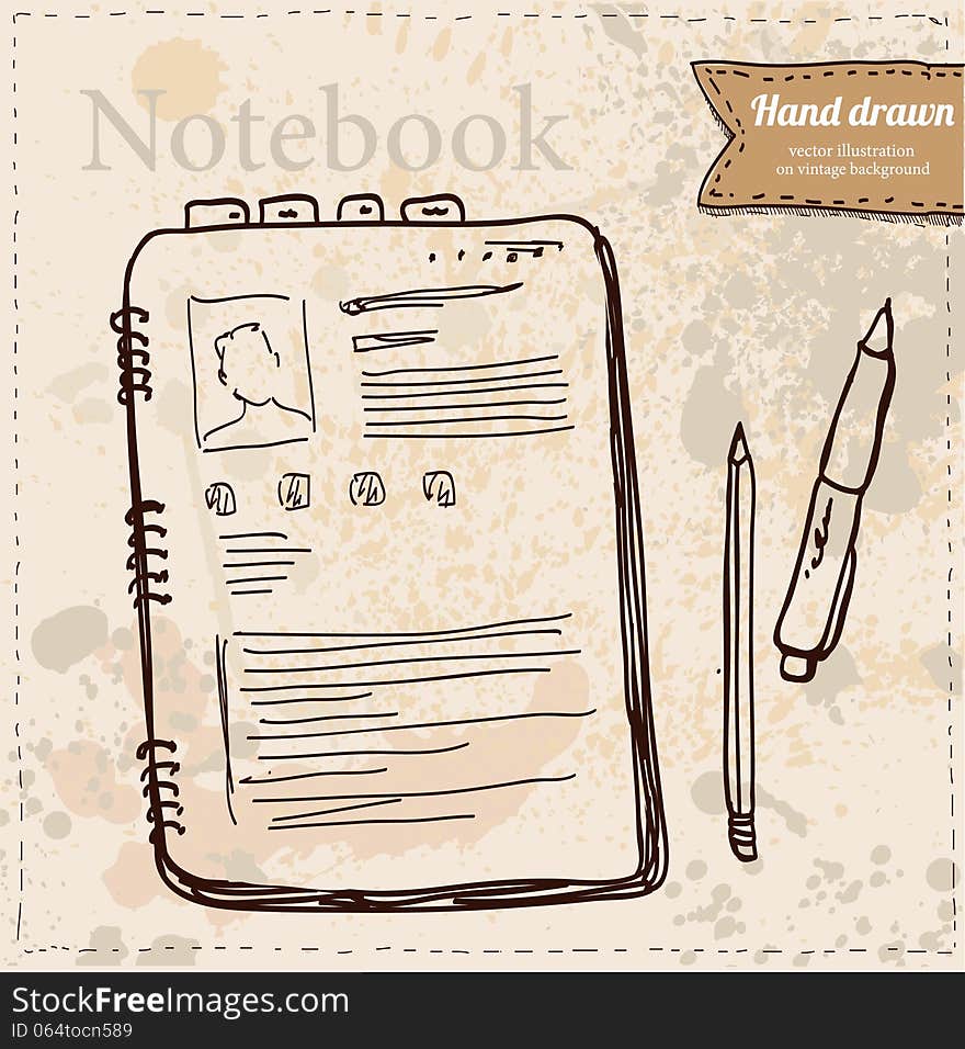 Blank Paper with Notebook Vector