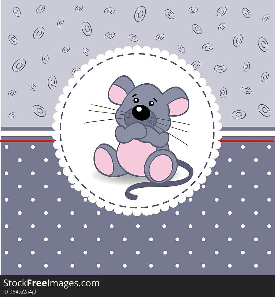 Little mouse baby - vector illustration