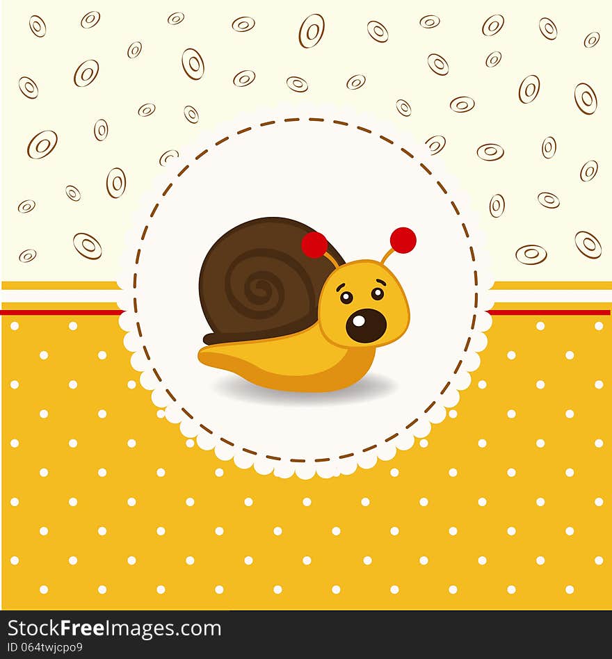 Little snail baby - vector illustration