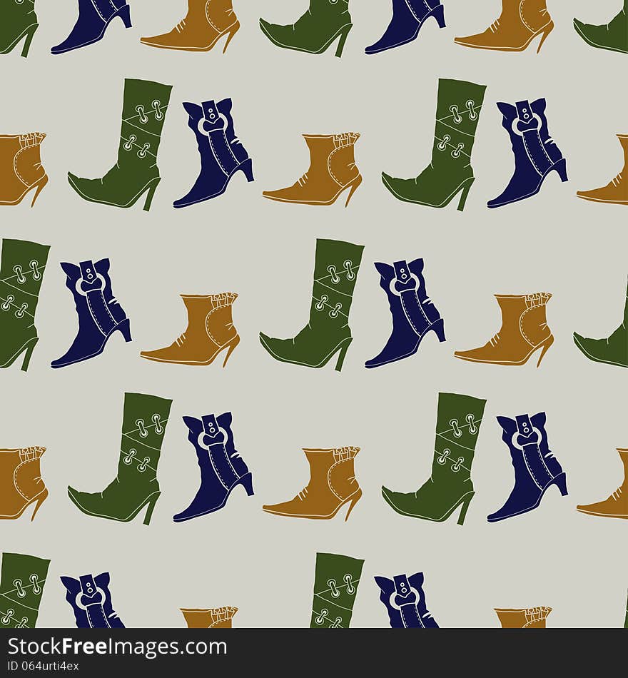 Seamless pattern with shoes