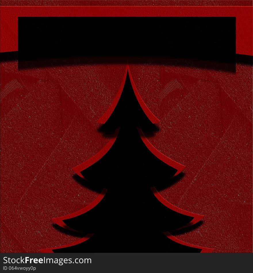 Christmas tree with textures in red