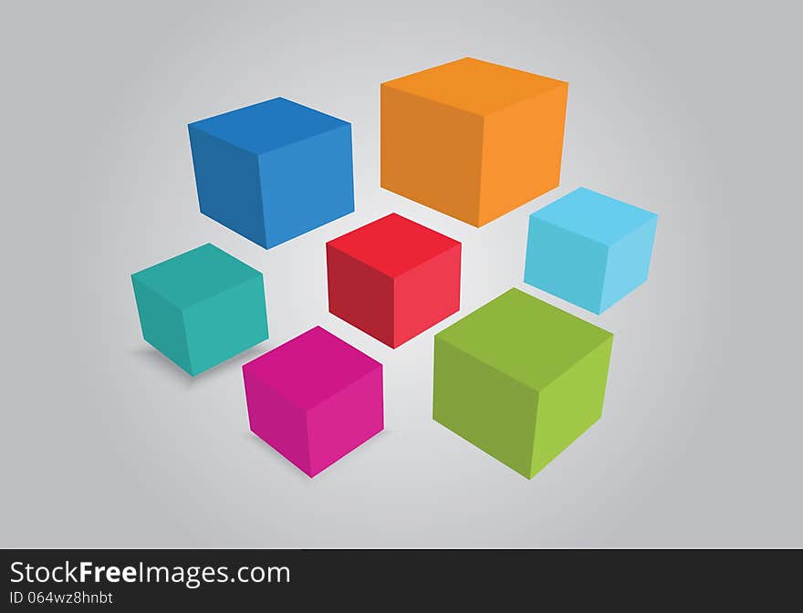 Background Of Colorful Cubes