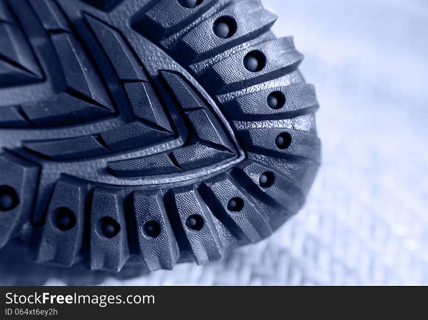 Close-up of hiking shoe sole texture. Close-up of hiking shoe sole texture