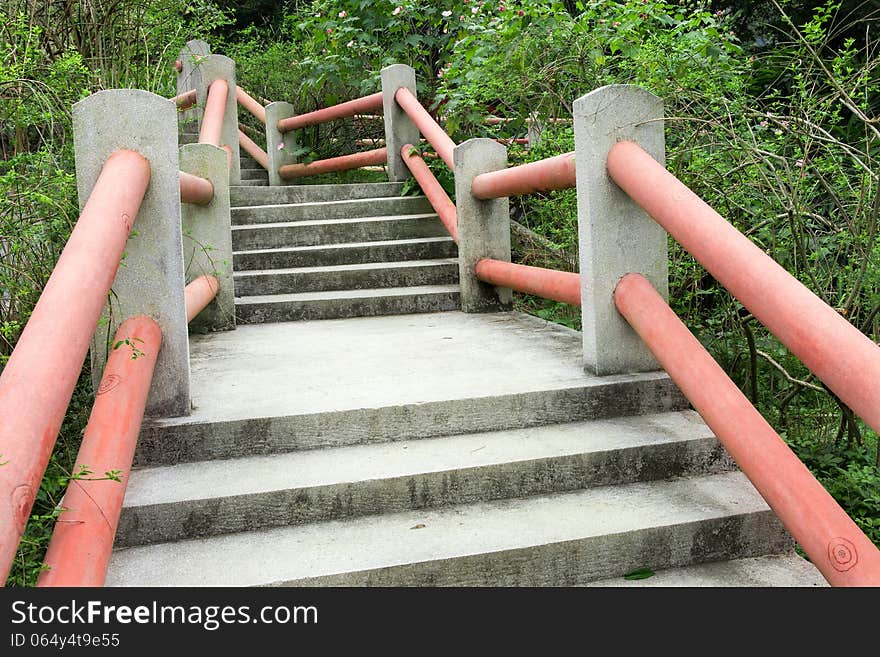 Concrete stairway steps in park. Concrete stairway steps in park