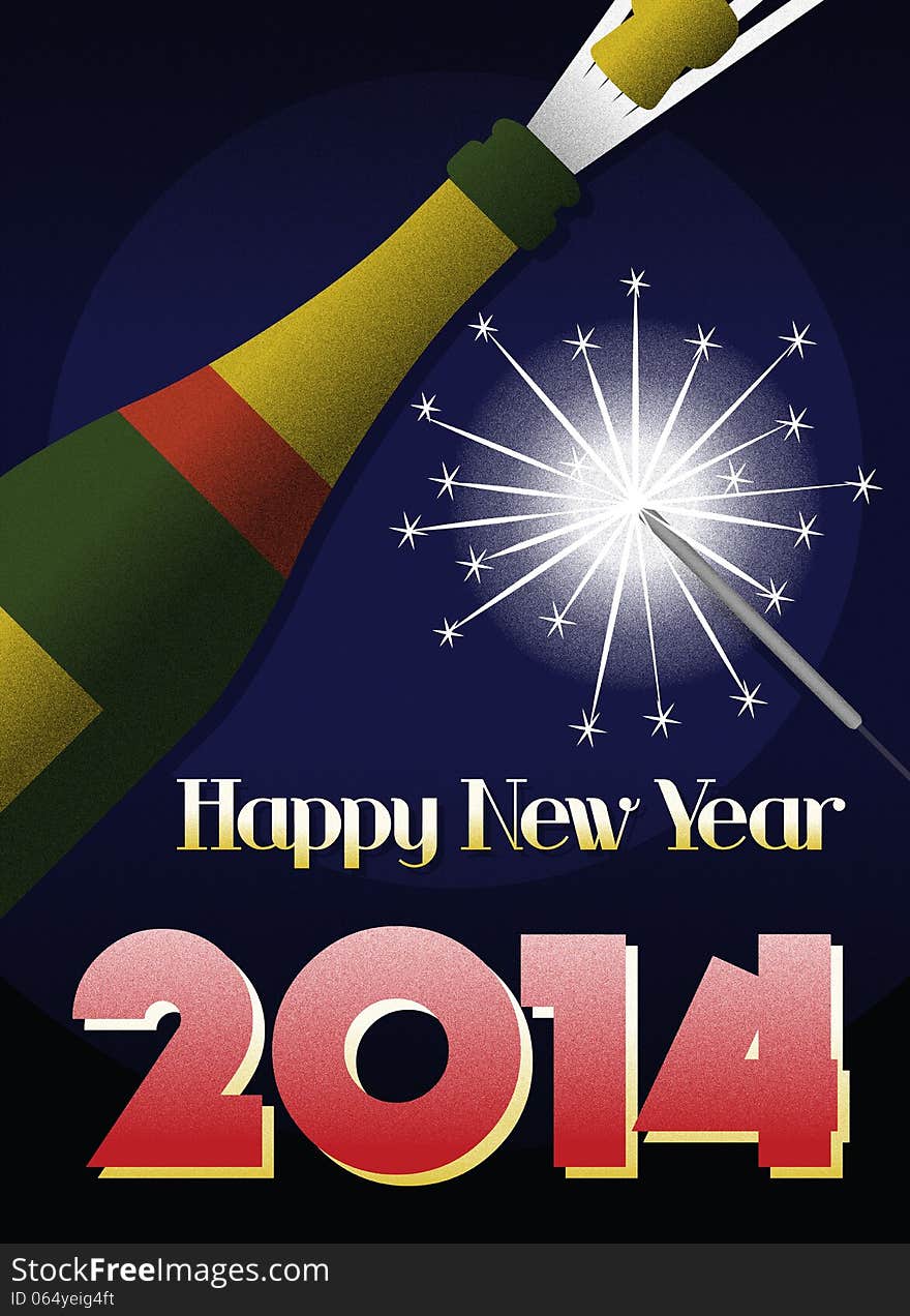 2014 New Year Retro Poster