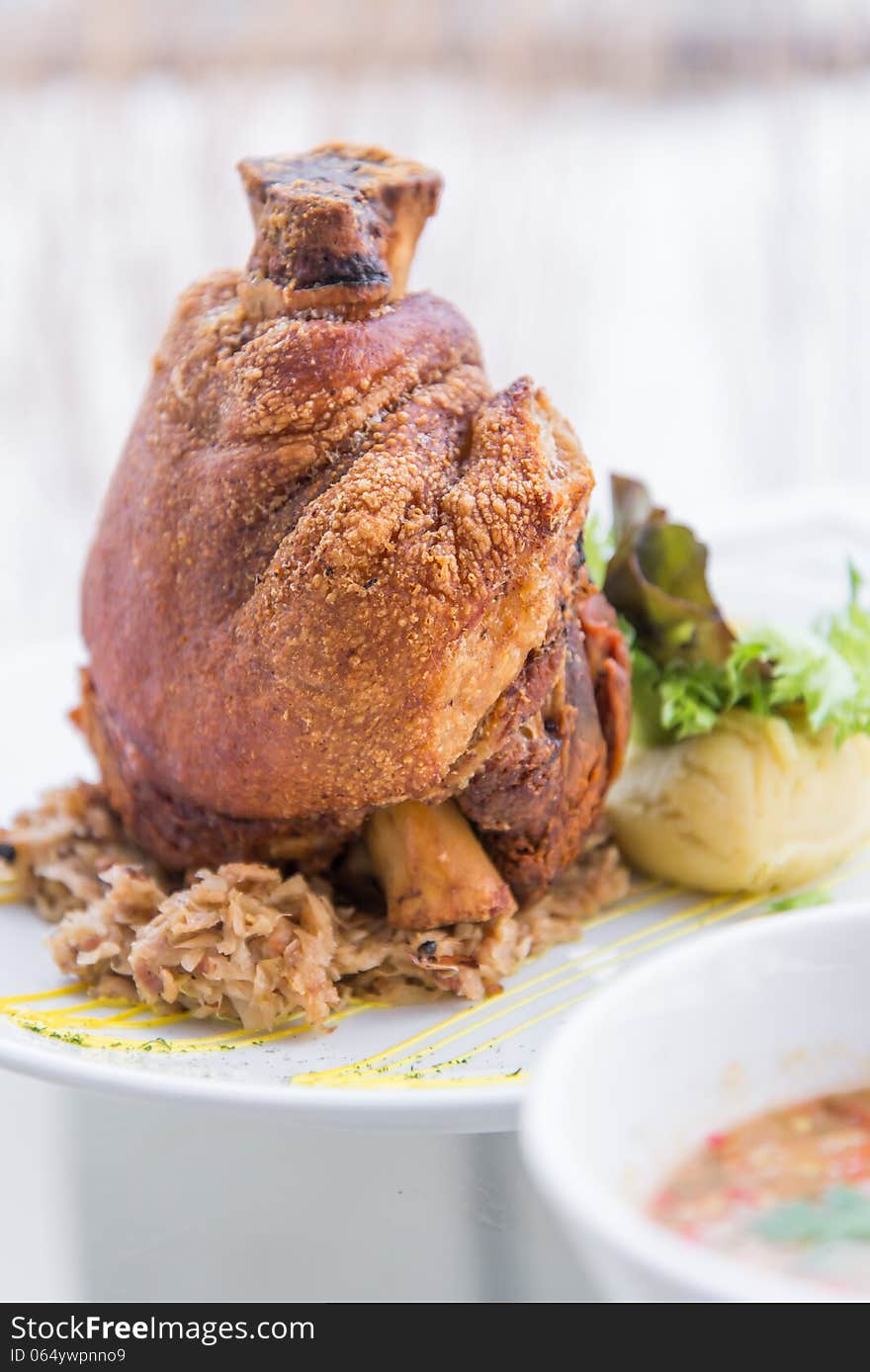 German roasted pork leg