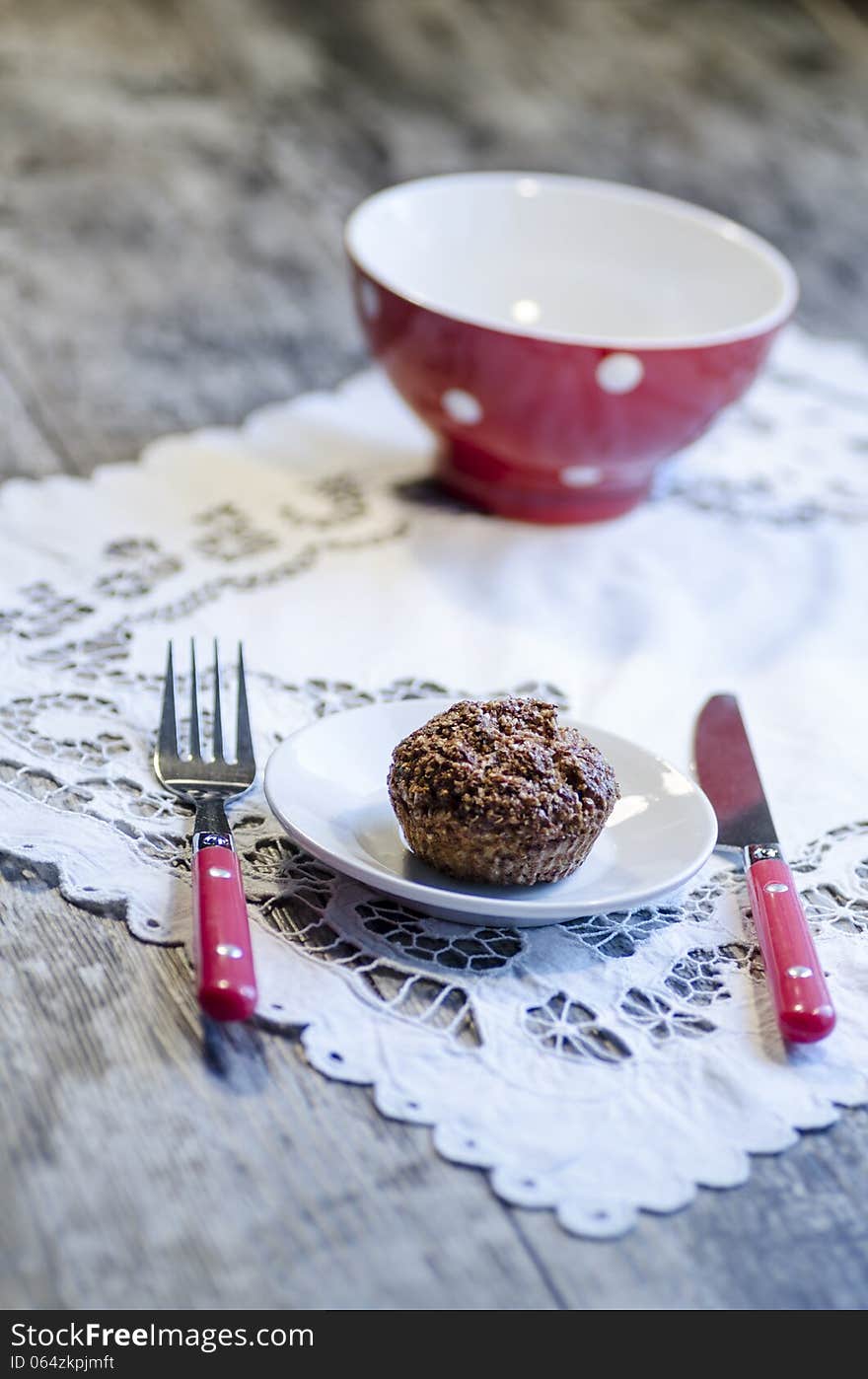 Homemade diet bread on white plate