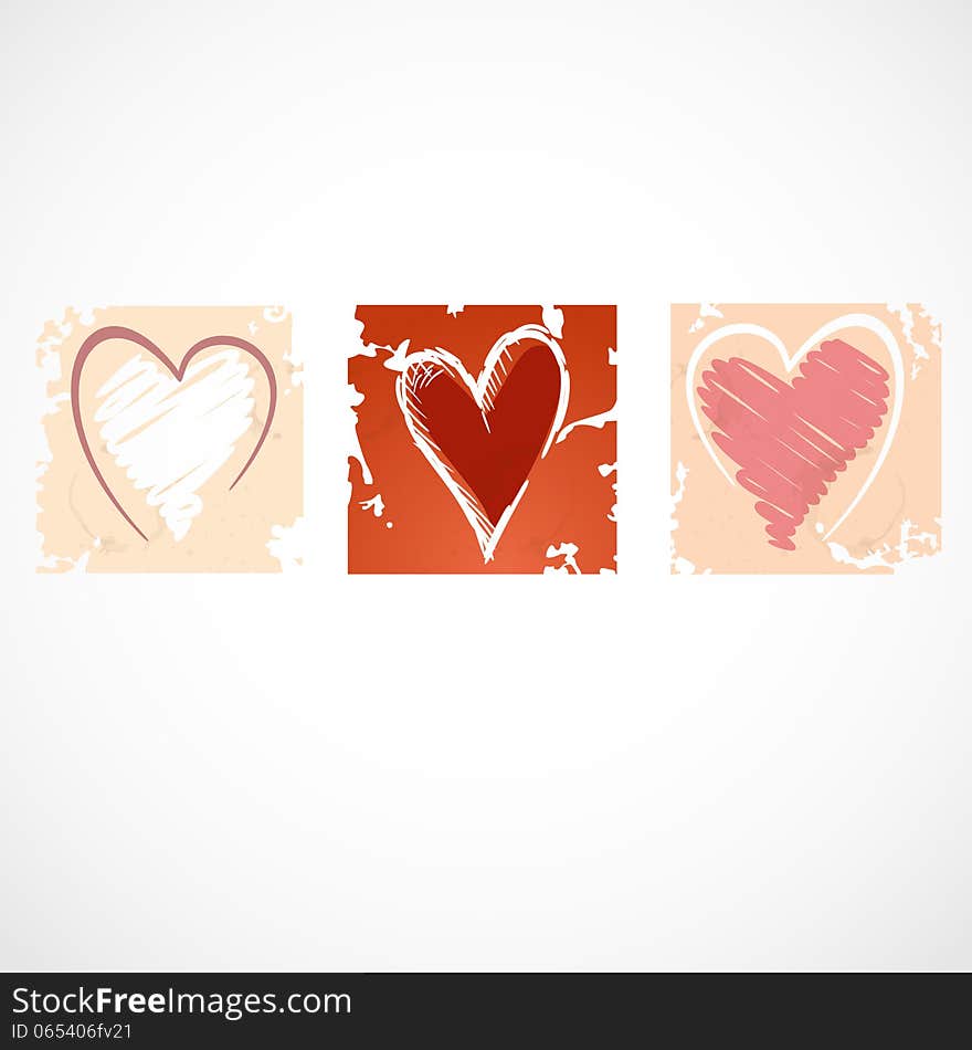 Grunge Heart Background. Vector Illustration. Eps 10.