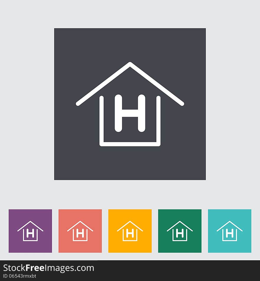 Hostel. Single icon. Vector illustration.