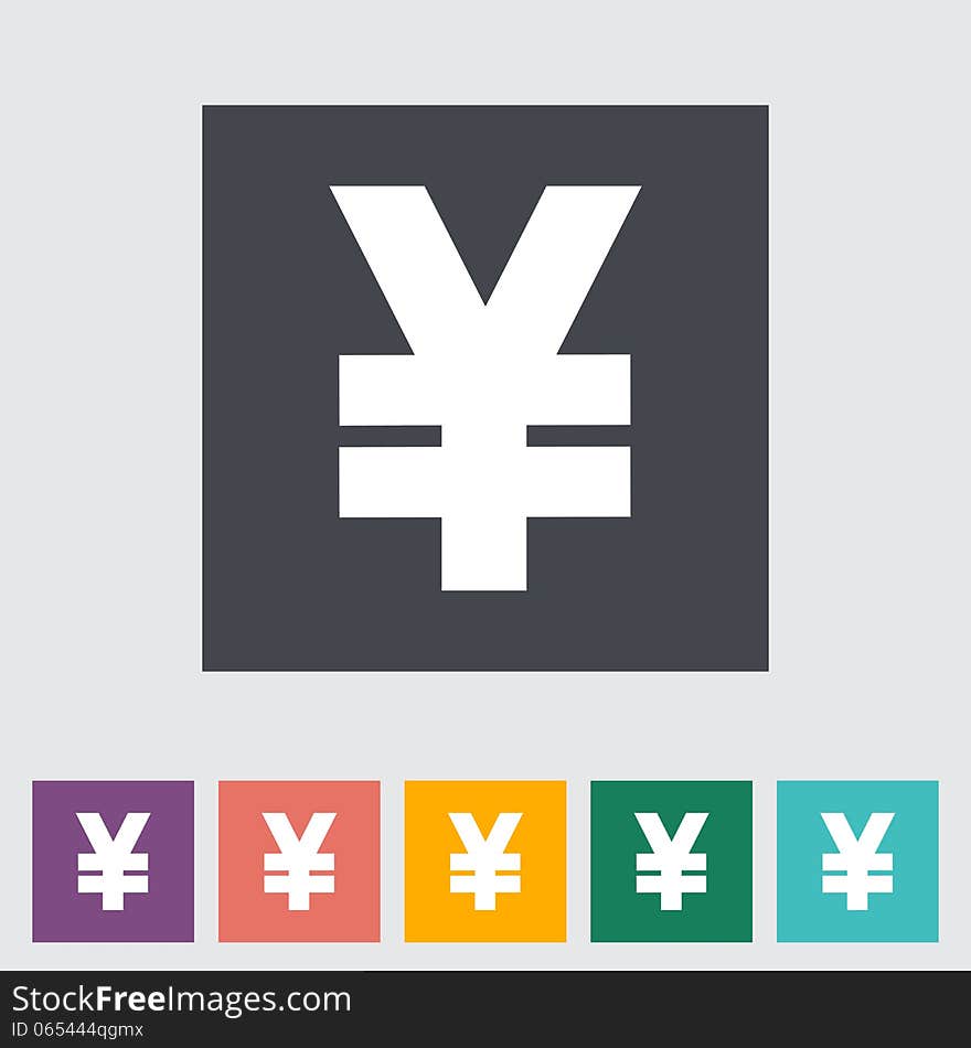 Yen flat icon.