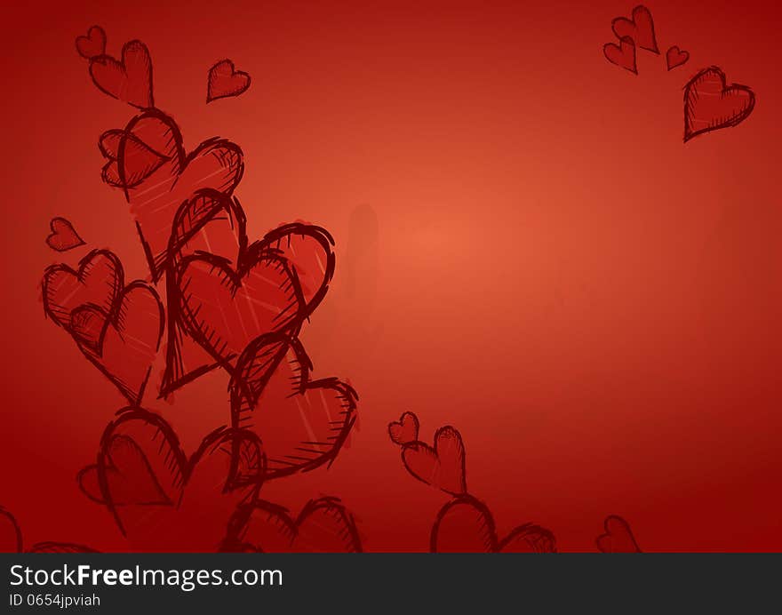 Grunge Heart Background. Vector Illustration. Eps 10.