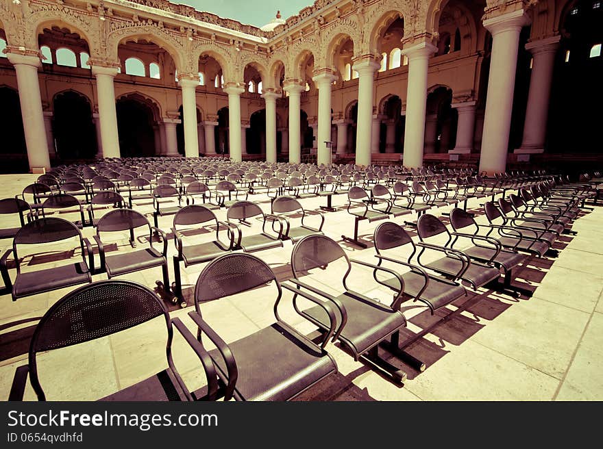 Outdoors concert hall with ancient columns