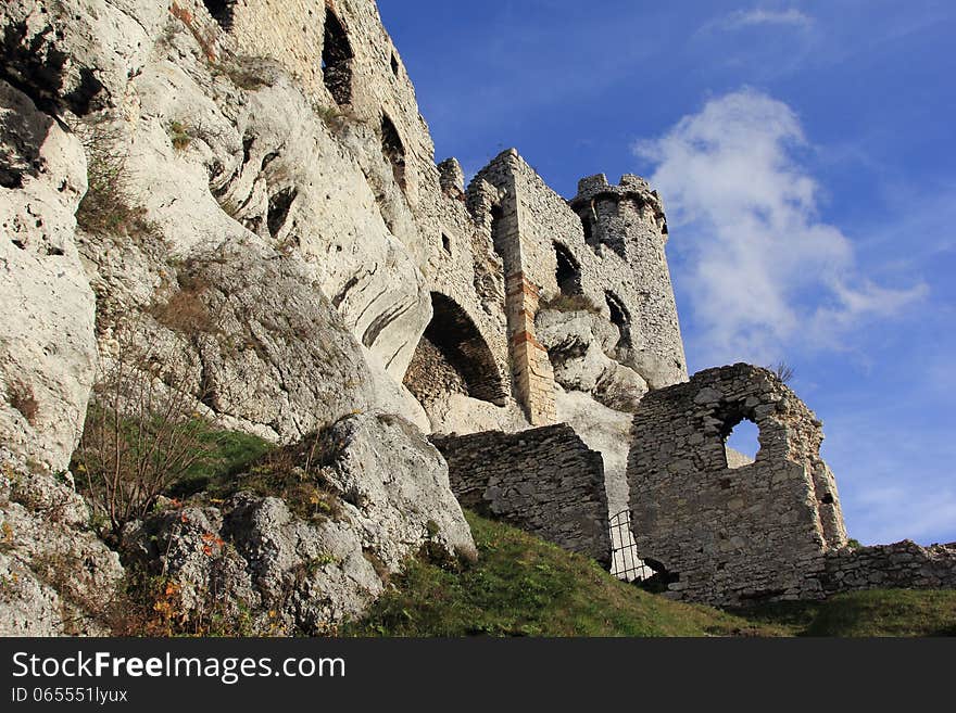 Castle ruins in Ogrodziencu poland