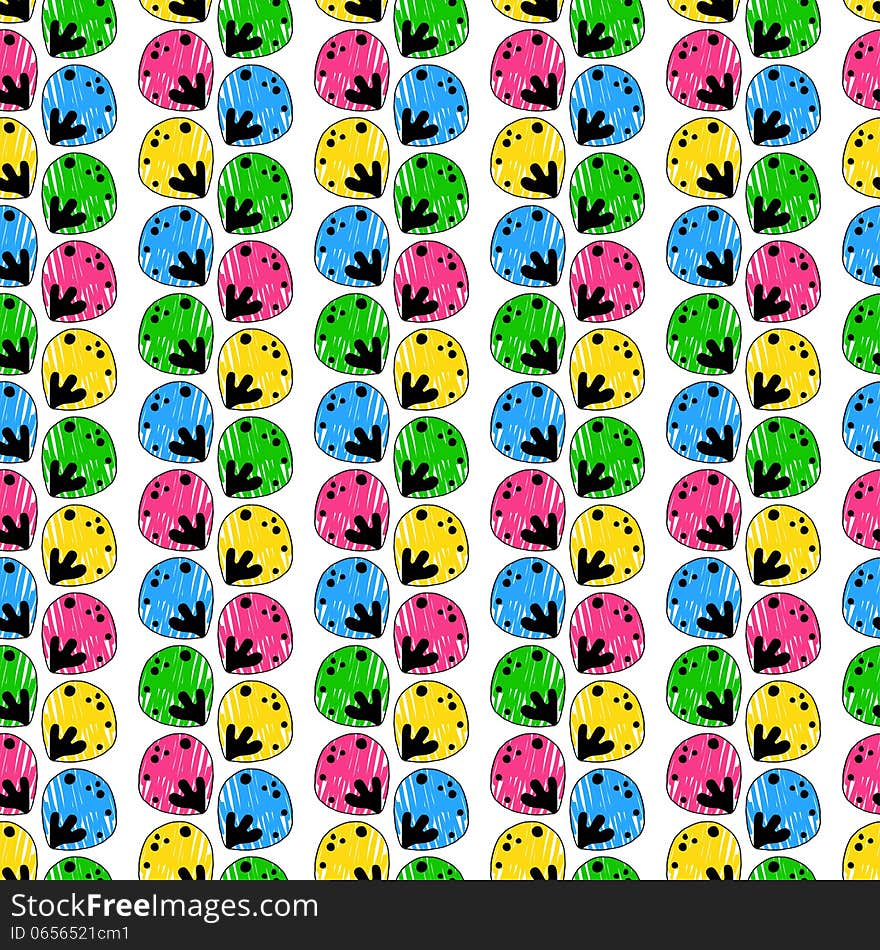 Seamless abstract pattern with a multitude of elem