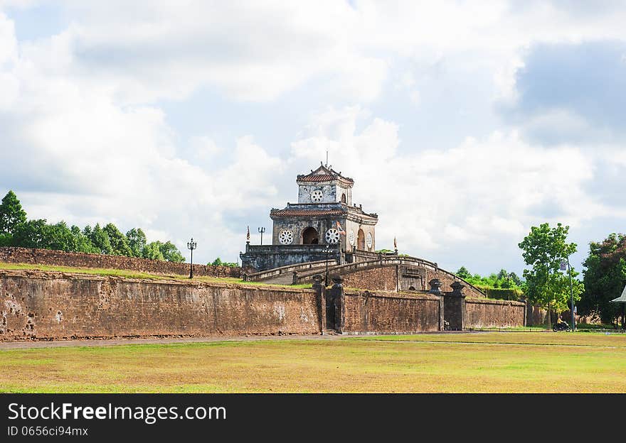 Watchtower on the wall at Imperial City of Hue