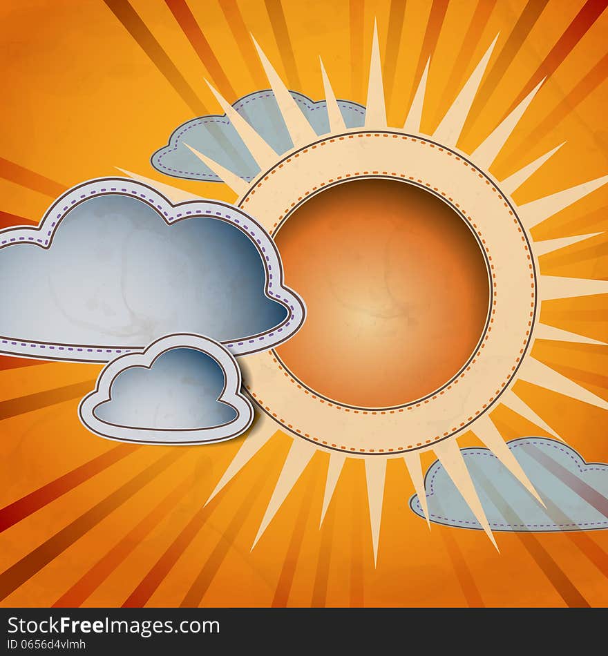 Summer Background With Sun. Vector Illustration. Eps 10. Summer Background With Sun. Vector Illustration. Eps 10.