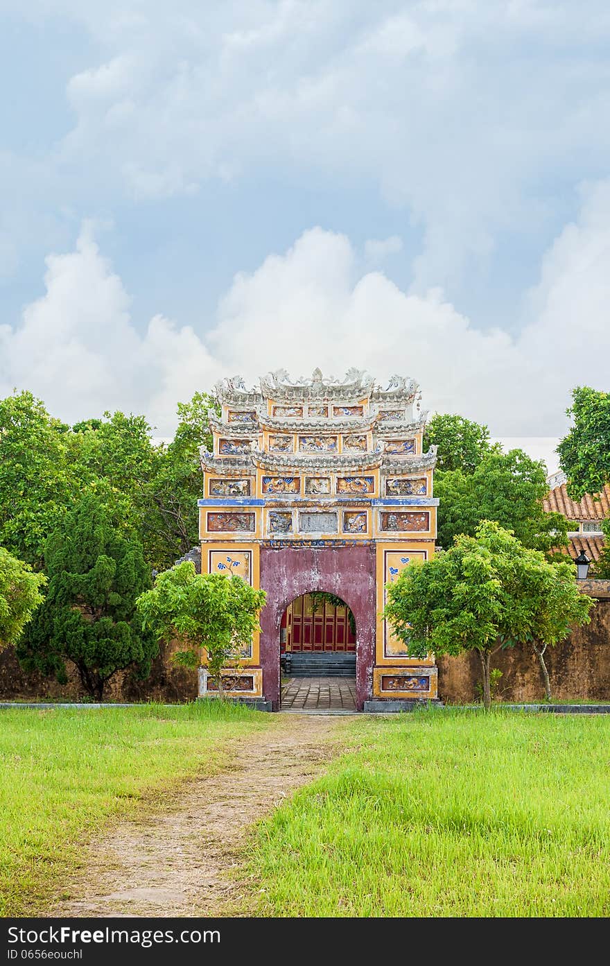 Ancient gate in Citadel of Hue Imperial City