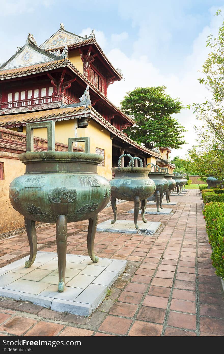 Dynasty Dings  or Urns in Imperial City of Hue