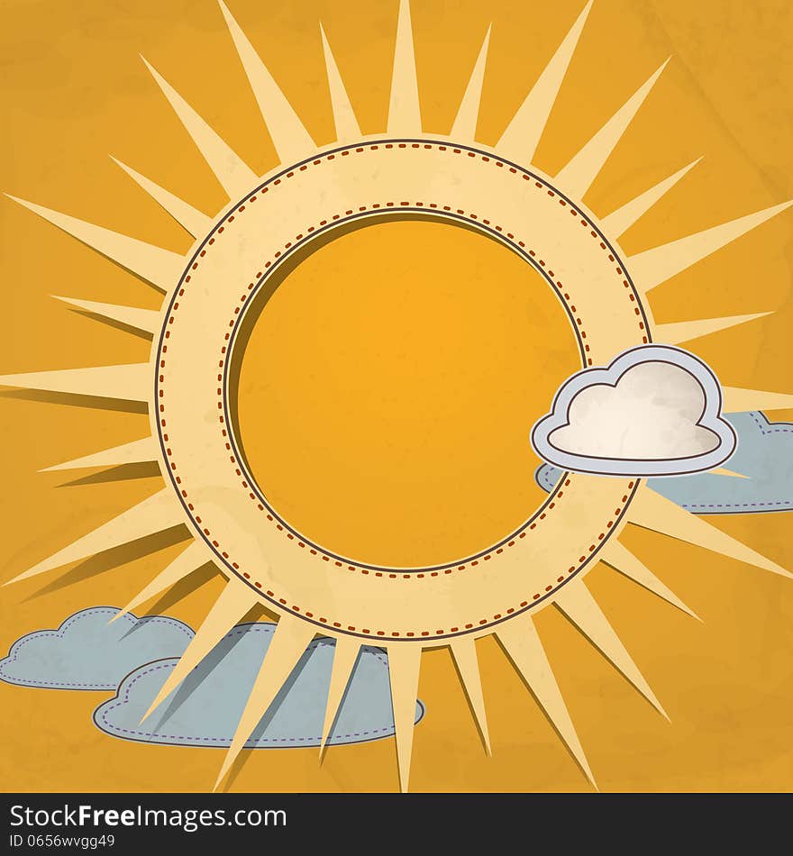 Summer Background With Sun. Vector Illustration. Eps 10. Summer Background With Sun. Vector Illustration. Eps 10.