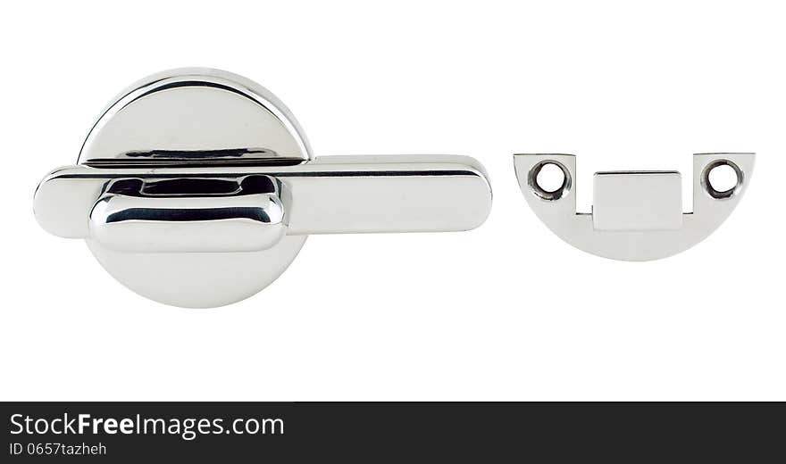 Accessories door hinges isolated on white background