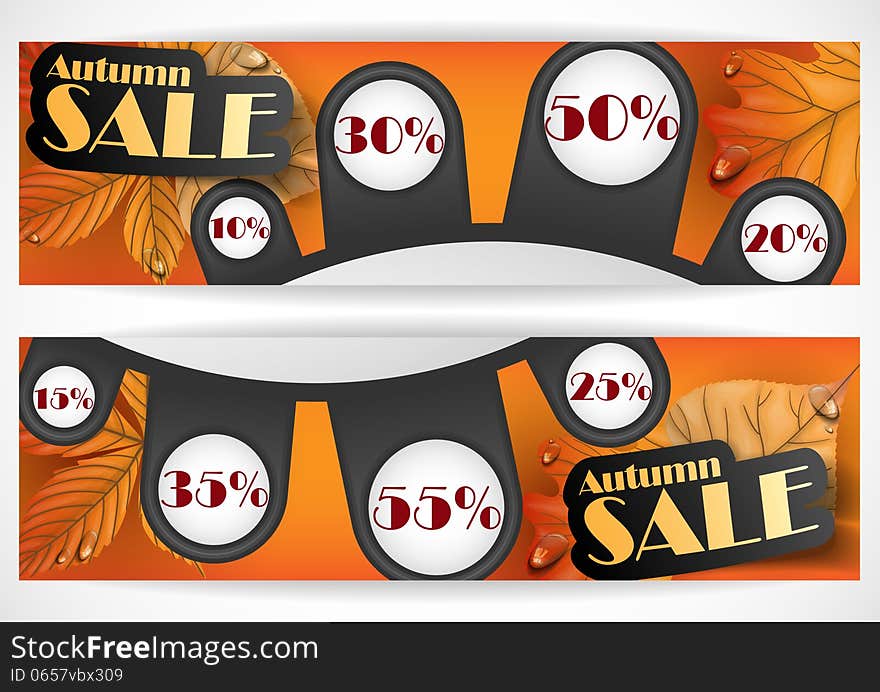 Autumn Sale. Business Flyer. Vector Illustration. Eps 10.