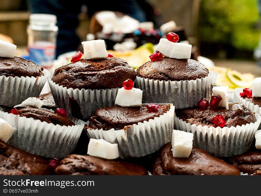 Muffins on the table.