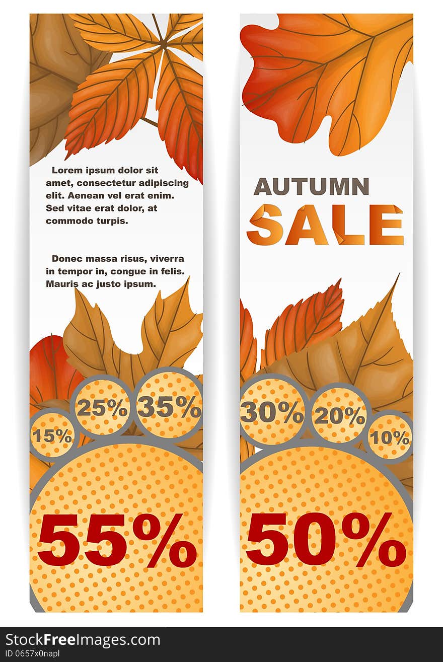 Autumn Sale. Business Flyer. Vector Illustration. Eps 10.