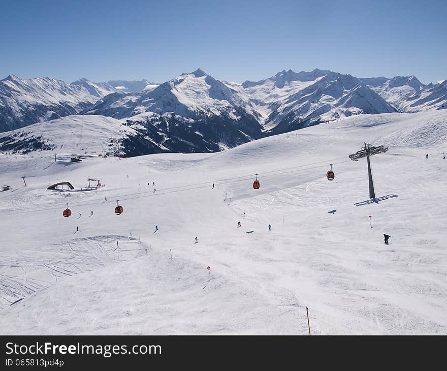 Wintersports on the alps in Austria