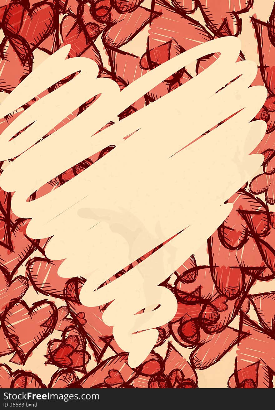 Grunge Heart Background. Vector Illustration. Eps 10.