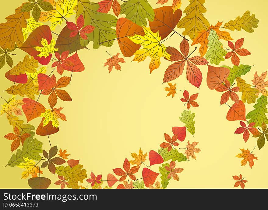 Autumn Background With Leaves. Vector Illustration. Eps 10. Autumn Background With Leaves. Vector Illustration. Eps 10.