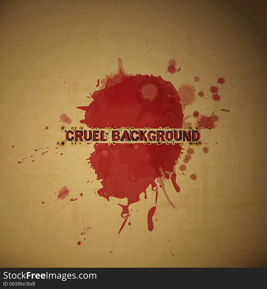 New conceptual background with blood drops on cardboard texture. New conceptual background with blood drops on cardboard texture