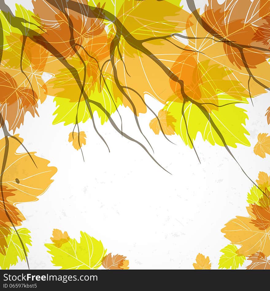 Autumn Background With Leaves. Vector Illustration. Eps 10. Autumn Background With Leaves. Vector Illustration. Eps 10.