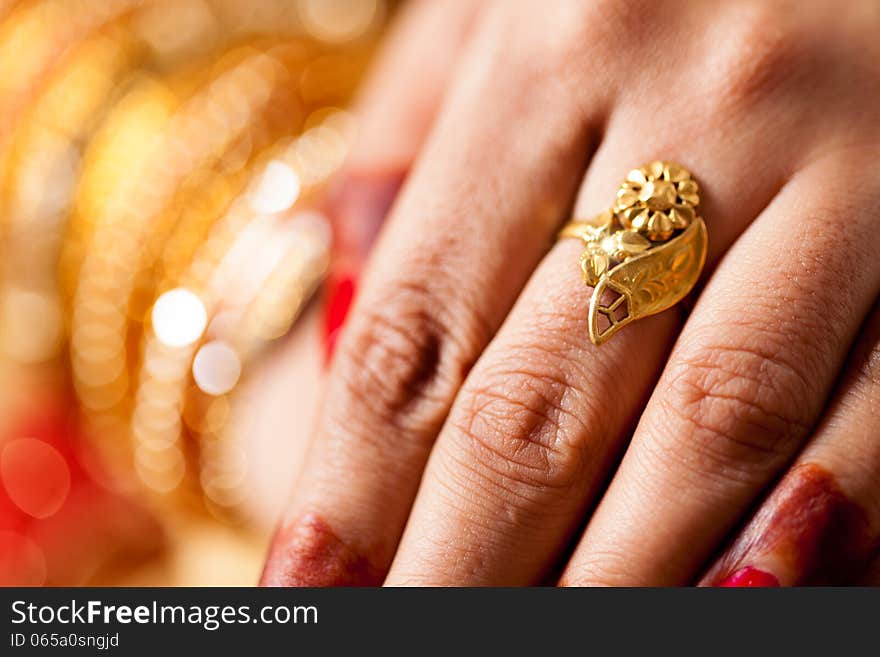 Decorative hand of bride