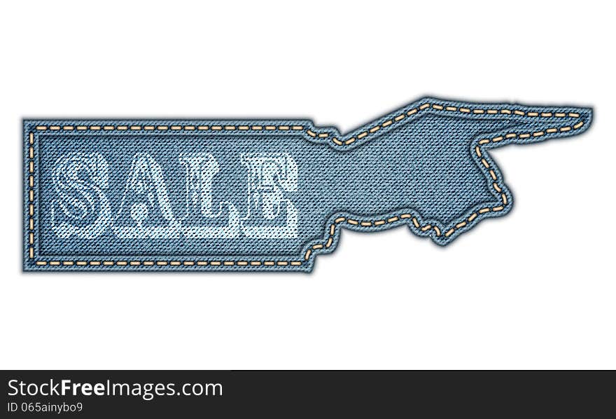 Denim sticker. Sale. Vector eps 10