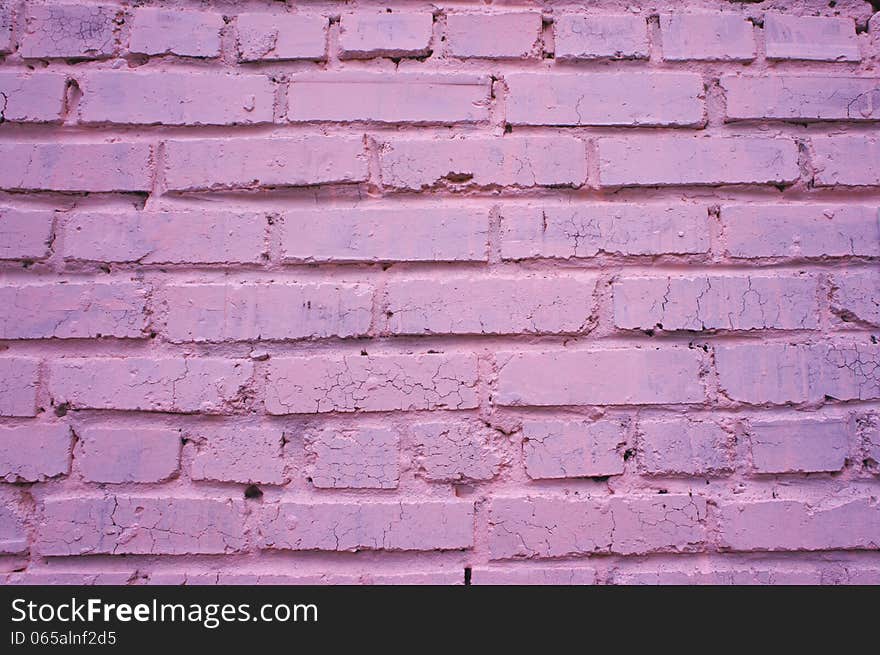 Background and texture of pink brick wall