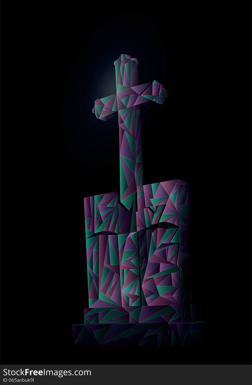 Polygonal Art Illustration representing a tomb. R.I.P. Polygonal Art Illustration representing a tomb. R.I.P.