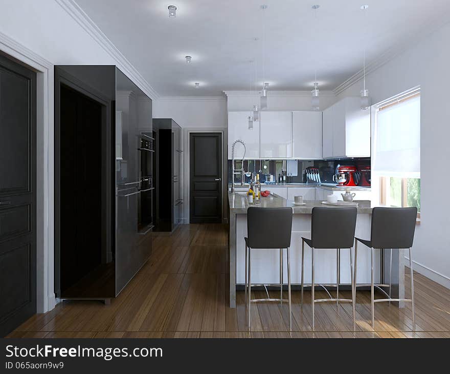 Interior modern kitchen