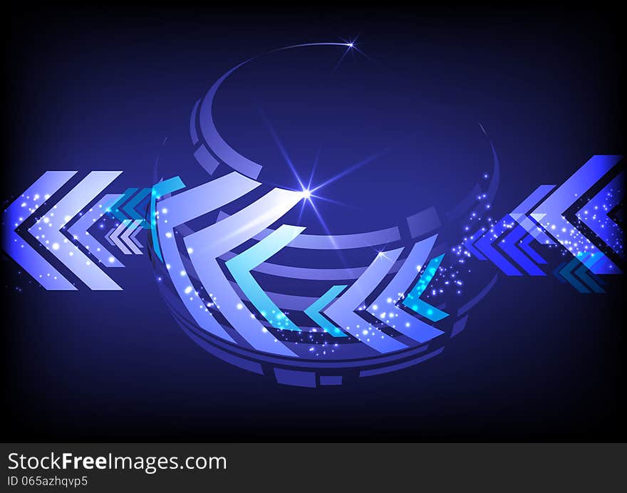 Arrow Blue Background With Place For Your Text. Vector Illustration. Eps 10.