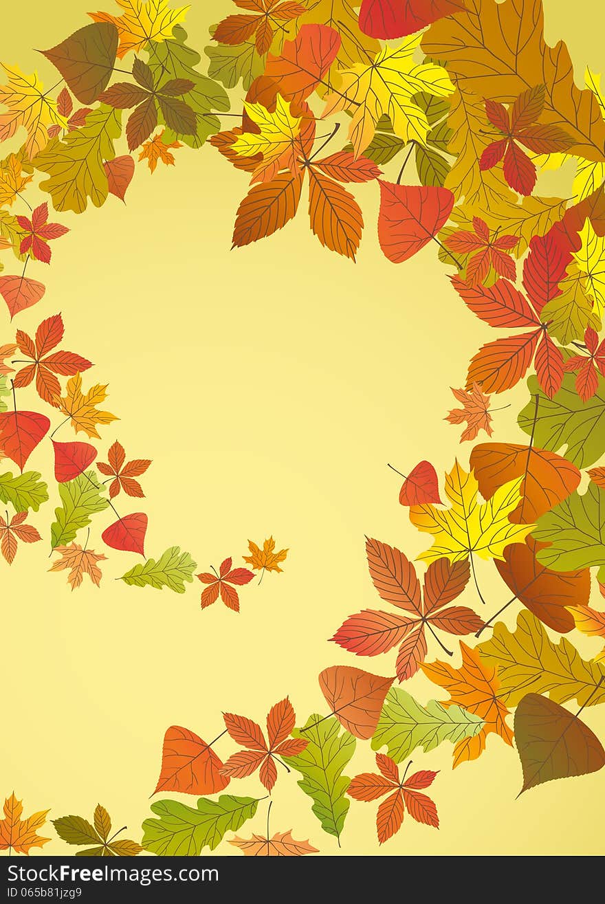 Autumn Background With Leaves. Vector Illustration. Eps 10. Autumn Background With Leaves. Vector Illustration. Eps 10.