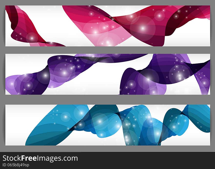 Set Of Three Banners. Vector Illustration. Eps 10.