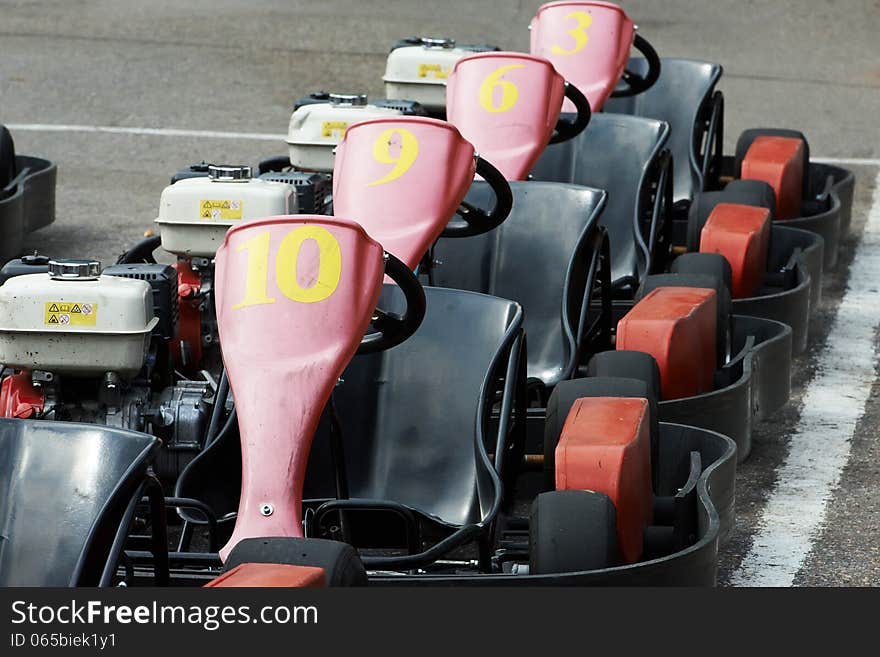 Machine kart before the start. Machine kart before the start