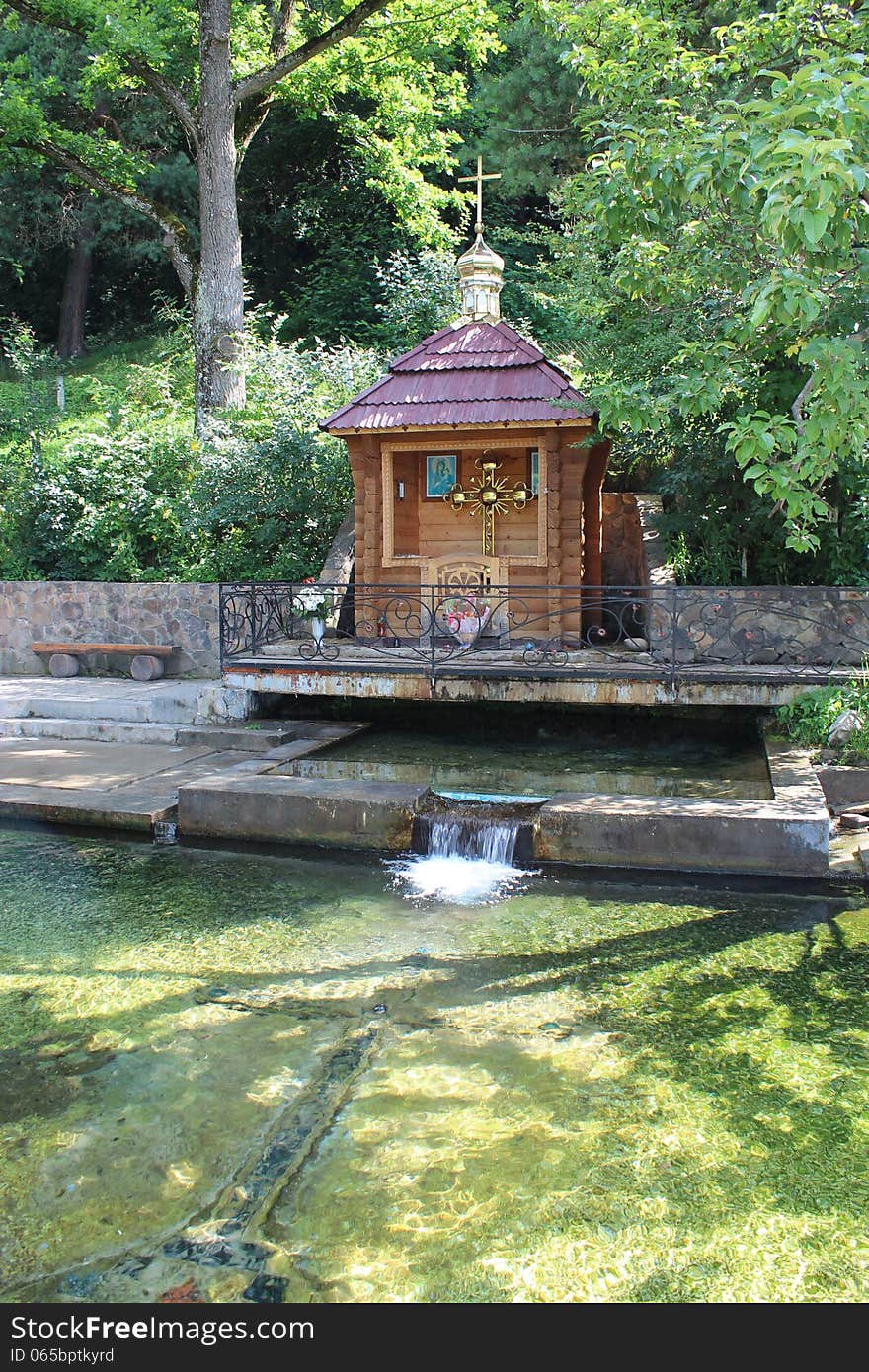 Very cold source with pure and healing water near Lvov